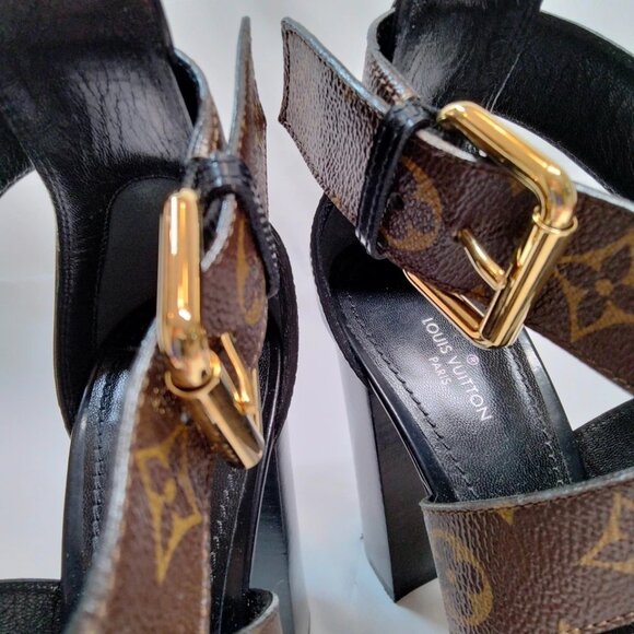 Louis Vuitton Sandals Women Black PVC 599-071425 - Picture 5 of 9